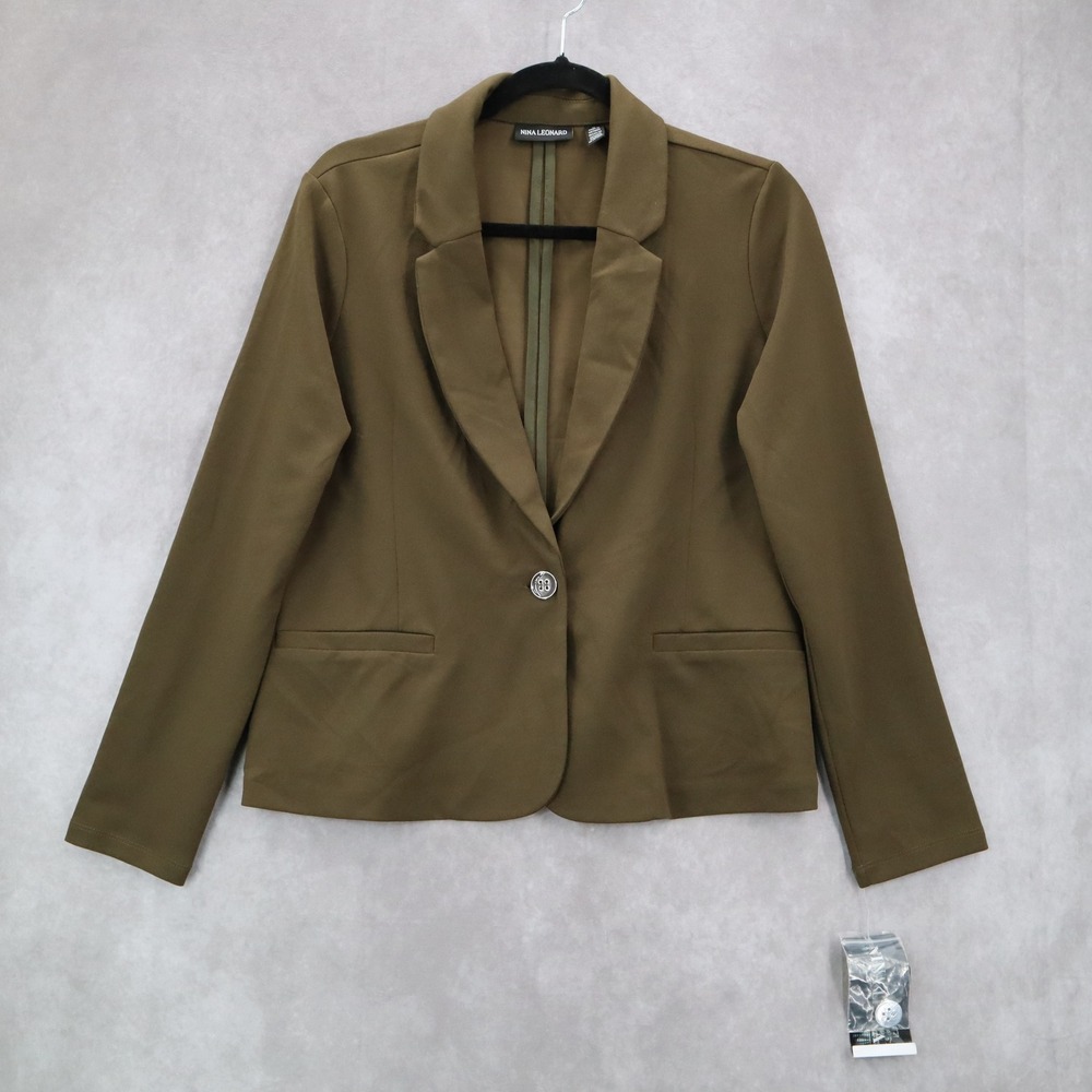 Nine Leonard Green Notched Business Casual Formal Coat Jacket Blazer Medium‎